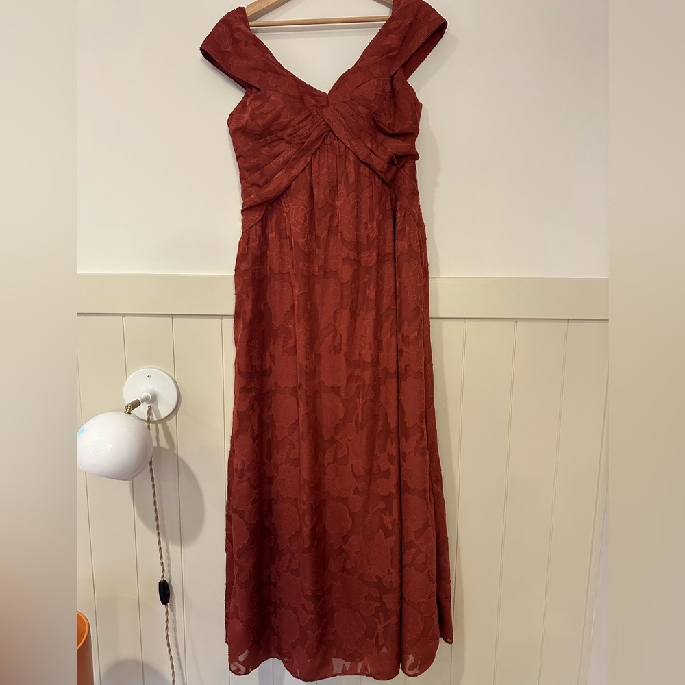 Azazie Rust Maxi Dress